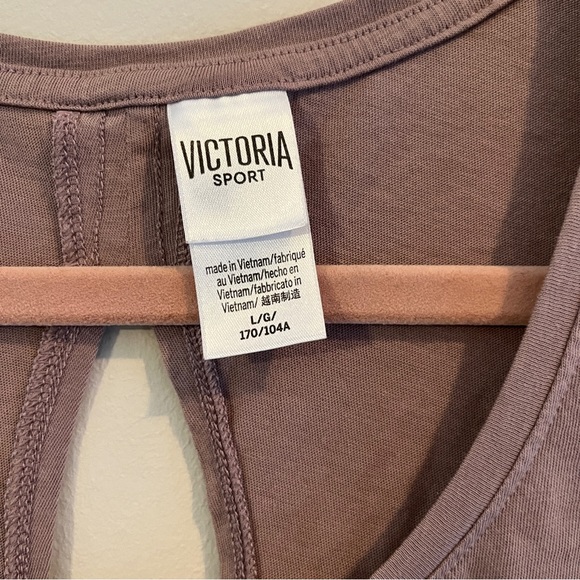 Relisted Victoria’s Secret split tie back cotton workout tank top muscle tee - Picture 3 of 4